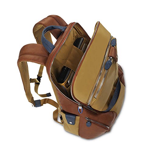 Piquadro Rucksack Zaino Coleos Schwarz 20 L orange