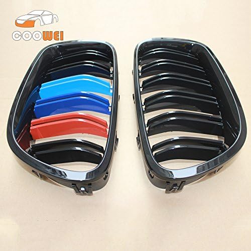 For F10 5 Series 2010+ Glossy Black 3Color Dual Slat M5 Style Front Kidney Grille Grill Wholesale