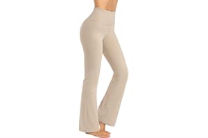 Promover Femmes Pantalons de Sport Bootcut Yoga Sportswear Pantalon avec Poches Taille Haute Workout Bootleg Tummy Control Pantalon de Travail et Décontracté