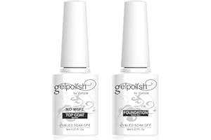 Vishine 2 x 8ml Nail Art UV/LED Lamp Gel Polish Gelpolish Base Top Coat Primer Foundation Long-lasting