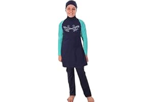nadamuSun Muslim Swimwear for Kid Girls Children Modest Islamic Hijab Swimsuits Burkini