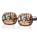 Omega Uhrwerk Manschettenknöpfe Steampunk Herren Mechanik Armbanduhr