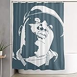 Shower Www Notorious B.I.G Biggie Cortina de Ducha para baño con 12 Ganchos de plástico,