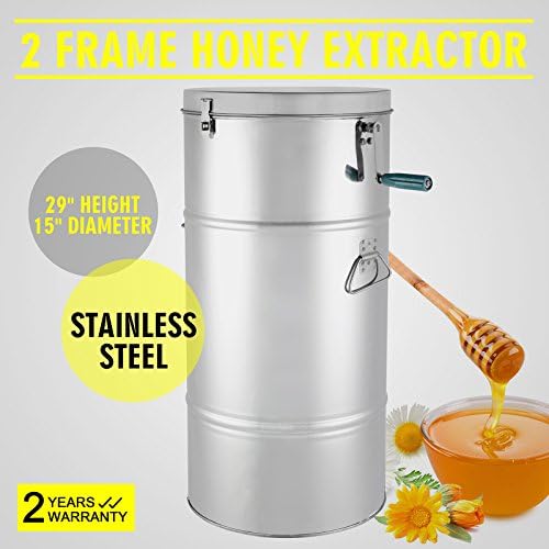 FinbFbay Honey Extractor Manual Honey Extractor Honeycomb Spinner 2 Frame Stainless Steel Manual Beekeeping Supply Beehive Processing (2 Frame)