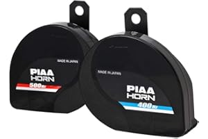 Piaa 85114 Slim Line 112Db 400Hz and 500Hz Twin Tone Sports Horn Kit for All Vehicles, Black