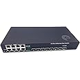 Elfcam® - Fibre Optic Switch Switch with 4/8 SFP Ports and 2/8 Gigabit Ethernet Ports 10/100/1000Mbps, Plug & Play Unmanaged (8 SFP Ports)
