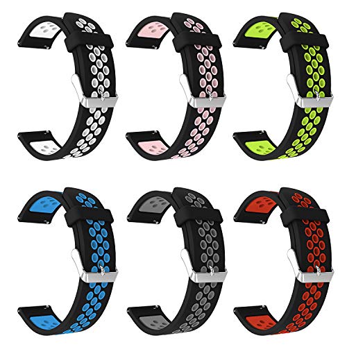 Preisvergleich Produktbild Samsung Gear S3 Armband, Frontier oder Samsung Gear S3 Classic,Atmungsaktiv, wasserdicht, verschleißfest,6 Stücke