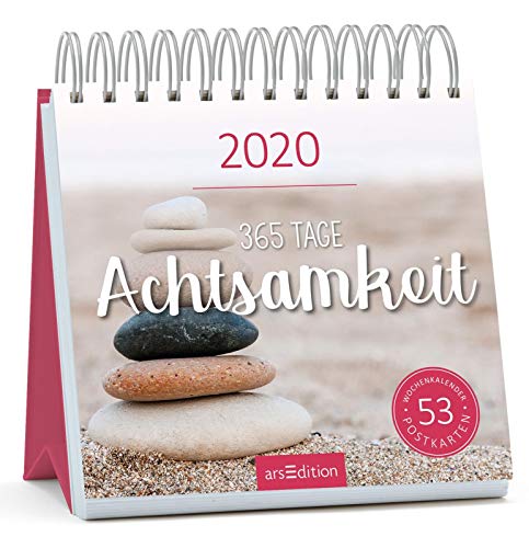 Postkartenkalender 365 Tage Achtsamkeit 2020 - Wochenkalender mit abtrennbaren Postkarten: Inspirierender Aufstellkalender für mehr Ruhe, Gelassenheit und Achtsamkeit