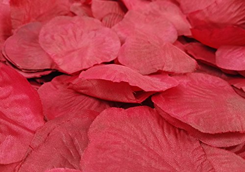 500 dunkelrote Rosenblätter, bordeaux rot – Hochzeitsdeko, Valentinstag, Heiratsantrag, Streudeko, Liebe, Romantisch, Basteln – dunkelrot, Stoff, Blütenblätter, Valentinsgeschenk, künstliche Blütenblätter - 4