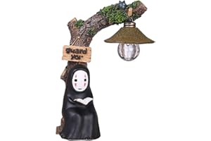 Nzkeuf Luz Nocturna del Hombre sin Rostro, Figura de Miyazaki con Diseño de Studio Ghibli, Funciona con Pilas Lámpara de Lectura, Ideal Como Regalo para Decoración del Jardín o el Hogar