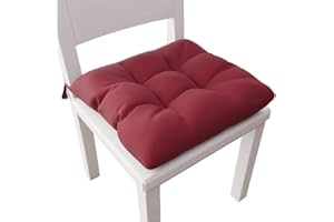 PETTI Artigiani Italiani - Cuscini per Sedia Cucina, Set 6 Cuscini per Sedie Cucina, Coprisedie Cucina in Cotone con Laccetti, Bordeaux, 100% Made in Italy