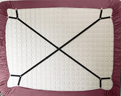 Tirantes ajustables con diseño cruzado para sujetar sábanas, 2 unidades de color negro y tipo A