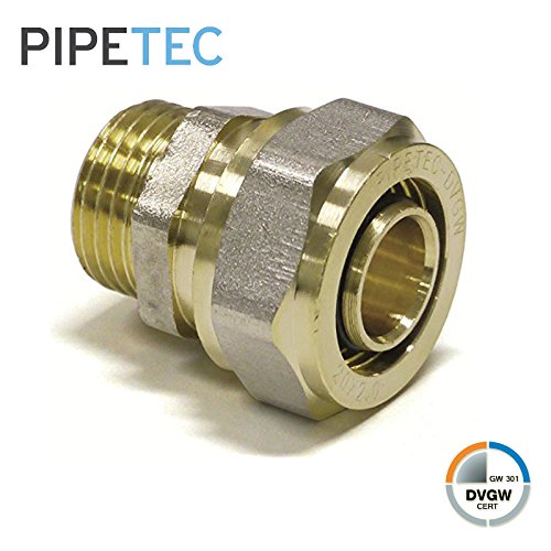 Pipetec Schraubfitting, Schraub-Übergang Außengewinde 16x2 - 3/4", SFUA1605, DVGW Schraubfitting