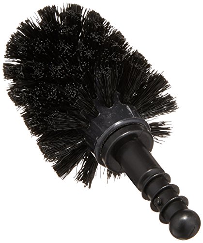 WENKO 19581100 Ersatzbürste WC-Garnitur Schwarz Ø 6,5 cm – mit Adapter, Kunststoff, 6.5 x 8.8 x 6.5 cm, Schwarz - 2