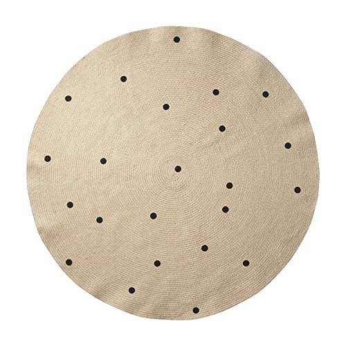 Ferm Living Jute Teppich Black Dots 0 5x130x130 Cm Durchmesser