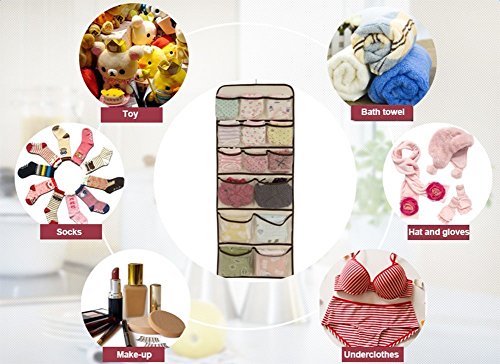 Diossad Hängender Organizer 26 Tasche Tür Wandbehang Stocking Kleidung Socken Organisator Halter Schmuck Organisator Halter hängend - 7