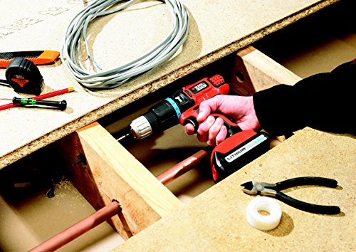 Black+Decker 18V Li-Ion 2-Gang Akku-Schlagbohrschrauber, Akkuschrauber, 10+1 Drehmomentstufen, ergonomischer Softgriff, inkl. Koffer, 2 Akkus 1.5Ah, Doppelbit und Ladegerät, EGBL188KB - 5