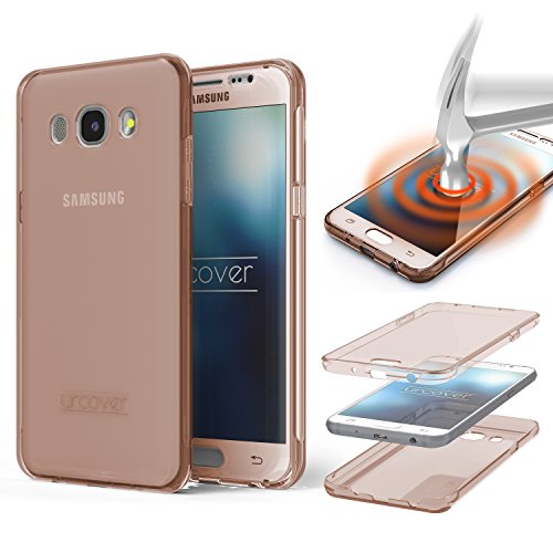 Urcover   Samsung Galaxy J7  Version 2016    Funda Carcasa Protectora 360 Grados   TPU en Rosa   Protecci  n Completa Case Cover Smartphone M  vil Accesorio