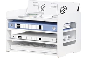 Umllpet Briefablage, 4-Tier Schreibtisch Organizer, Stapelbares Dokumentenablage, A4 Papier Aktenaufbewahrung Organizer, Briefschublade, Schreibtisch-Organizer Dokumentenhalter für Zuhause/Büro/Schule