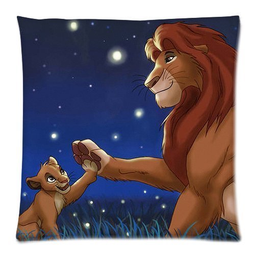 ArtoutletMF 3641 The Lion King Mufasa Simba Cotton Linen Square Decorative Throw Pillow Case Cushion Cover 18 X 18