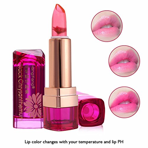 Jelly Lippenstift, LuckyFine Blumen Jelly Lippenstift Magie Farbe Wechselnden Lipstick Lip Gloss Moisturizing Pfirsich - 2