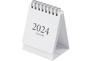 INGJIA Mini Calendario da Tavolo 2024, Calendario in Bianco Fai da Te, Copertina in Cartone, Calendario Compatto, portabilità, 76 * 133 mm