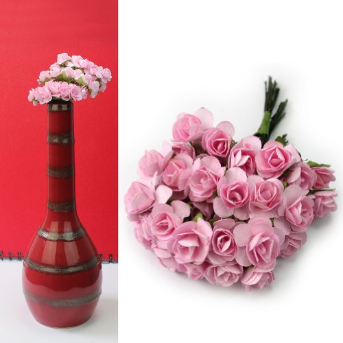 RHX Papier-Rosen, Hochzeitskarten-Deko, Elfenbeinfarben, 144 Stück - 2