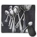 Produktbild Mouse Pad Artistic Silver Spoon Painting Rectangle Rubber Mousepad 8.66 X 7.09 Inch Gaming Mouse Pad with Black Lock Edge