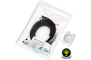 Chanzon 100 pcs 3528 (1210) Yellow-green SMD LED Diode Lights Chips (Surface Mount PLCC 3.5mm x 2.8mm DC 2V 20mA) Lighting Bulb Lamps Electronics Components Light Emitting Diodes