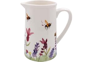 Lesser & Pavey Krug in Großbritannien für Küche und Zuhause, hübsch bedruckter Krug für Milch, Wasser, Saft und andere Bedürfnisse, Lavendel- und Bienenkrug für Heim- und Büroküchen – Jennifer Rose