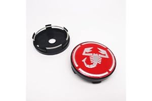 XLUCBS 4 Pezzi Auto Coprimozzi Tappi Lega Alluminio, per Fiat 500 Abarth Scorption 60mm Decorativo Emblema Coprimozzo Accessori