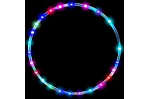 SIKWO 36in LED Hoop Dance Ejercicio Light Up Hoop para niños Adultos Niños, Equipo de Fitness Pérdida de Peso Auto Color Changing Strobe Glow Light, 90cm Hooper Gift (Se Necesitan 2 Pilas AA. No Incluidas)