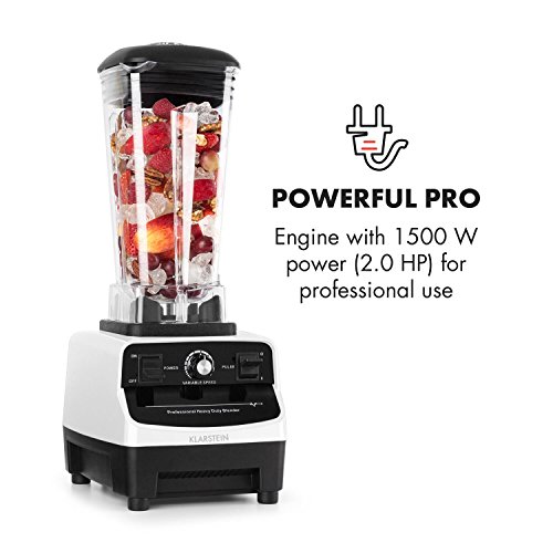 Klarstein • Herakles-3G • Standmixer • Power-Blender • Hochleistungsmixer • Smoothie Maker • 1500 Watt • BPA-frei • 40.000 Umdrehungen pro Minute • 2 Liter Fassungsvermögen • Puls-Funktion • 6 Edelstahlklingen • Zerkleinerer • Icecrusher • weiß - 3