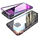Produktbild Jonwelsy Huawei Mate 20 Pro Hülle, Stark Magnetische Adsorption Technologie Metallrahmen, Transparent Gehärtetes Glas Rückseite Handyhülle für Huawei Mate 20 Pro (6,39 Zoll) (Lila/Schwarz)