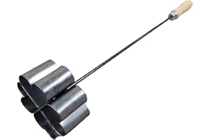 Fackelmann Florón para Flores de Semana Santa y Manchegas - Molde Rosetón de Acero con Mango de Madera, 9x40,5cm