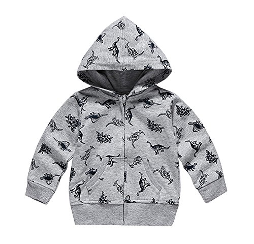 Oissie Baby Boys Active Hoodie Knit Sweatshirt Zip Cardigan 4T Dinosaur Print(Most Wished For)