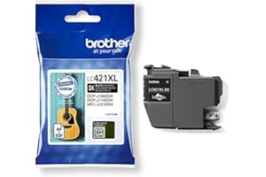 Brother LC421XLBK Cartucho original de tinta de alta capacidad para las impresoras MFCJ1010DW y DCPJ1050DW, Duración estimada: hasta 500 páginas (según ISO/IEC 24711), Negro