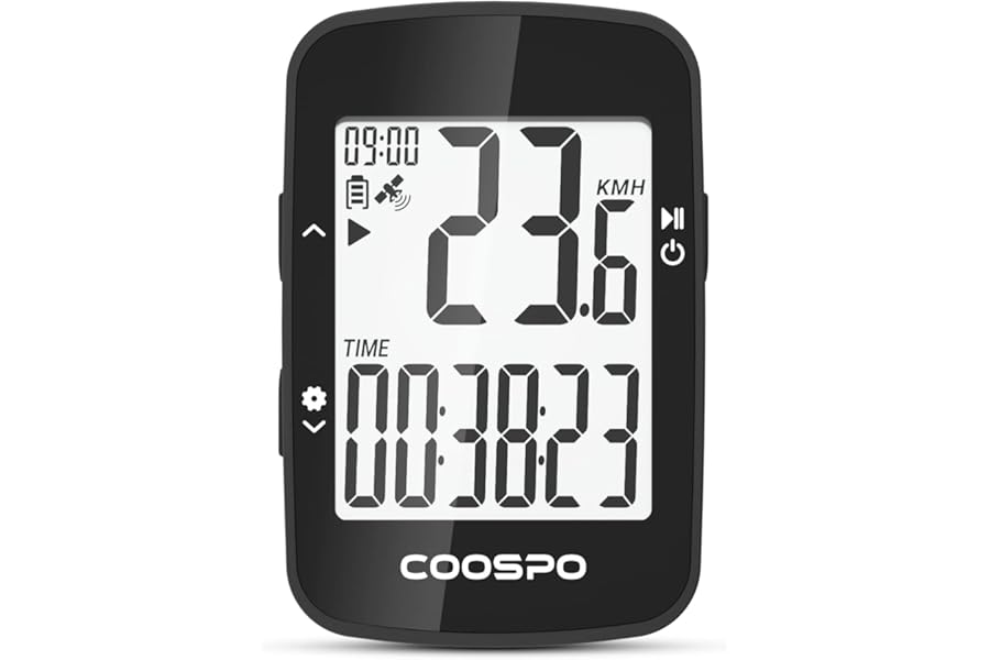 COOSPO Bike Computer Wireless GPS BC26, Bluetooth Cycle Computer GPS IPX7 Waterproof, Bike Speedometer Odometer with 2.3 Inch Auto-Backlight, Bicycle Computer Support CooSpoRide