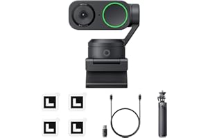 Insta360 Link 2 Black Tripod Bundle - PTZ 4K Webcam for PC/Mac, 1/2" Sensor, AI Tracking, HDR, AI Noise-Canceling Mic, Gesture Control for Streaming, Video Calls, Works with Zoom, Teams & More