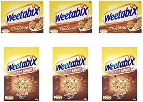 Weetabix Chocolate Chips Biscuits and Crispy minis Bundle | 3 Boxes of 24 Biscuits and 3 x 600g Boxes | Total 6 Boxes