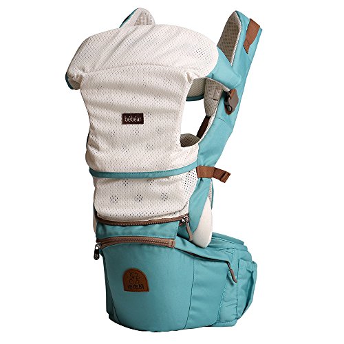 Bebamour Baby Hipseat Baby Carrier Backpack 9 in 1 Carry Ways (Lake Blue)