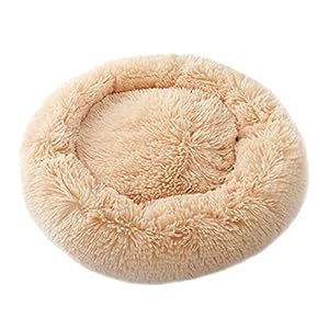 Ohyoulive Pet Dog Cat Calming Bed Round Nest Warm Soft Plush Comfortable for Sleeping Winter