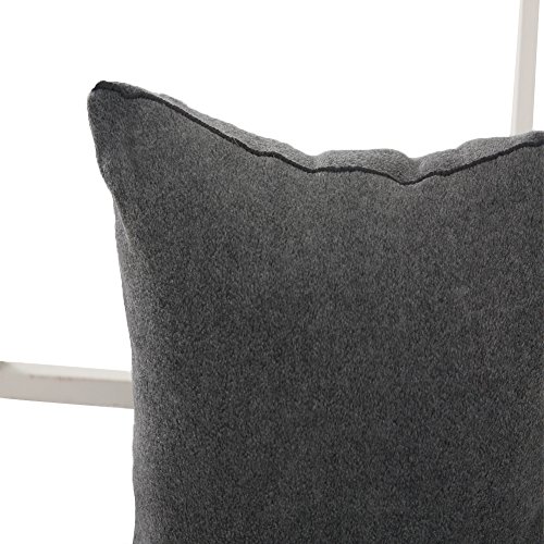 Deconovo Polar-Fleece Kissenbezüge, soft Kissenhüllen, Auto Dekokissen, Cushion Cover, 45×45 cm, Dunkelgrau - 4