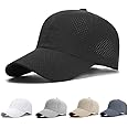 Unisex black baseball cap adjustable summer quick-drying mesh breathable sports cap