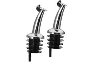 Westmark Spirit Pourer for Bottles with Plastic Stopper & Brass Spout, Nickel-Free, Classic Gastro Style, Black and Silver