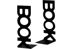 LdawyDE Book Ends, 2 Metal Bookends Desk Novelty Cutlery Non Skid Book Holders Supports for Shelves for Home School Office Library Kitchen, Black