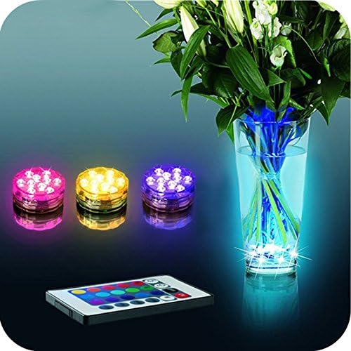 Multi Color Submersible Light 10 LED Party Vase Lamp Underwater waterproof With Remote Controller