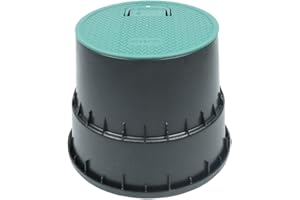 Wacredo Premium Ventilbox rund 335 x 260mm Hydrantenschutzgehäuse Ventilkasten mit Deckel | Verteilerkasten für bis zu 2 Magnetventile | Bewässerungsanlage