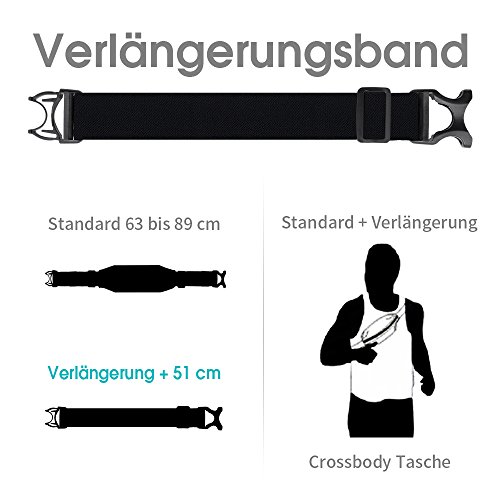 EOTW Gürteltasche Passend für Smartphones wie z.B. Apple, Samsung, HTC, usw. In Verschiedenen Farben und Größen, Hüfttaschen mit Touch-Sensitivem Fenster; für Sportliche Aktivitäten und Urlaub - 2