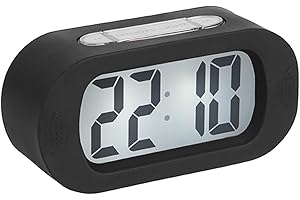 Karlsson - Orologio, sveglia in gomma - silicone - nero - 7 x 14 x 5 cm (A x L x P)